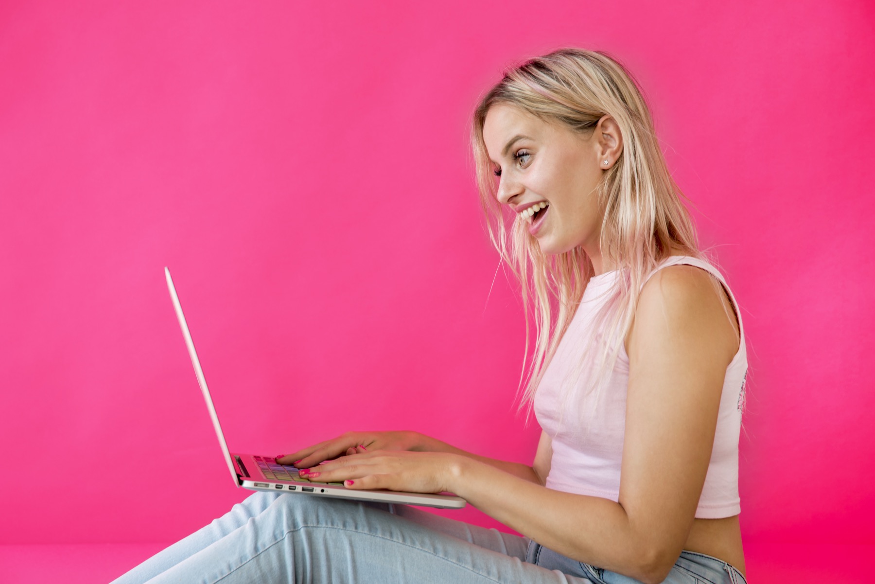 Creator working on a laptop